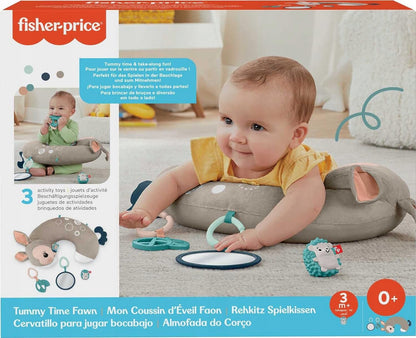 FISHER-PRICE poduszka do zabawy na brzuszku Sarenka z 3 zabawkami i lusterkiem, 0+