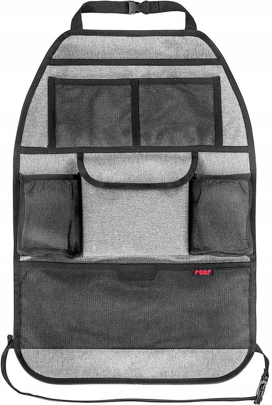 REER TravelKid Tidy organizer samochodowy 6 kieszeni, szary organizer na fotel z 6 kieszeniami dla dziecka