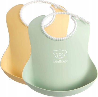 BABYBJORN śliniak silikonowy z kieszonką x2