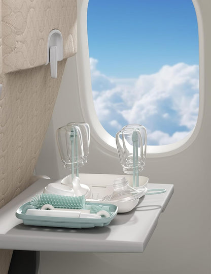 MOMCOZY 7 in 1 set da viaggio per pulire biberon, tettarelle e cannucce + custodia