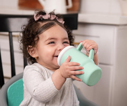INFANTINO My 1st Tumbler bicchiere in silicone antigoccia con beccuccio 266 ml 6 m+
