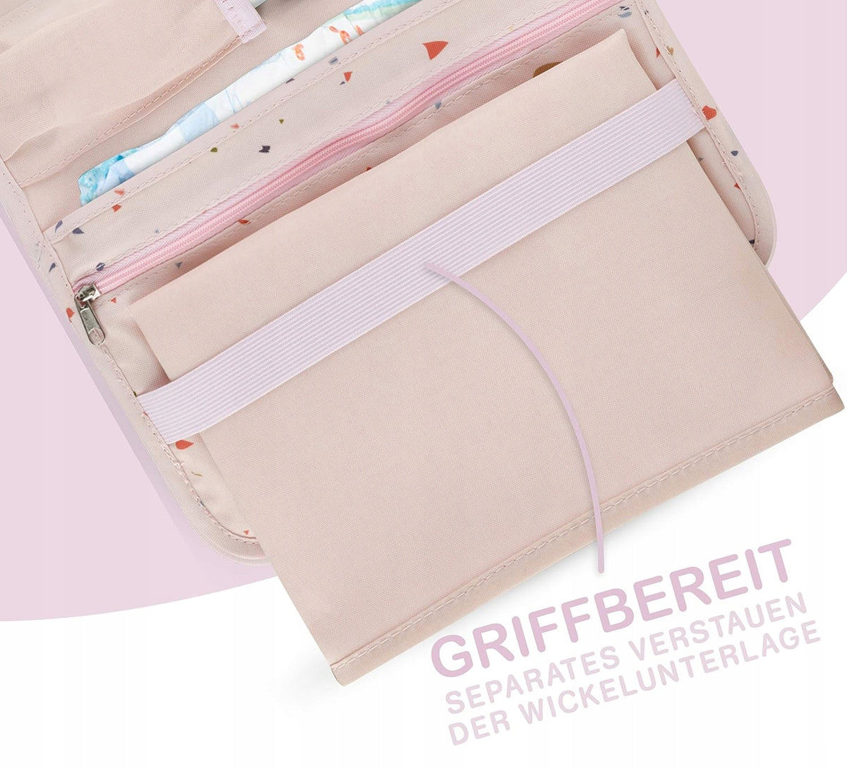 JUBI diaper and wipe organiser, changing table
