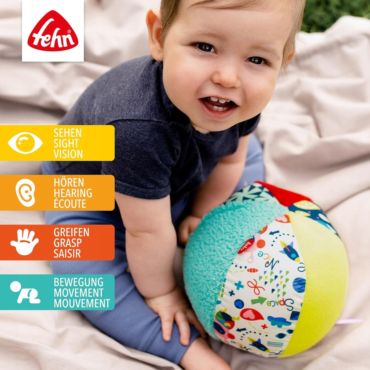 FEHN Color piłka materiałowa z dźwiękiem 16cm – zdjęcie produktu 2