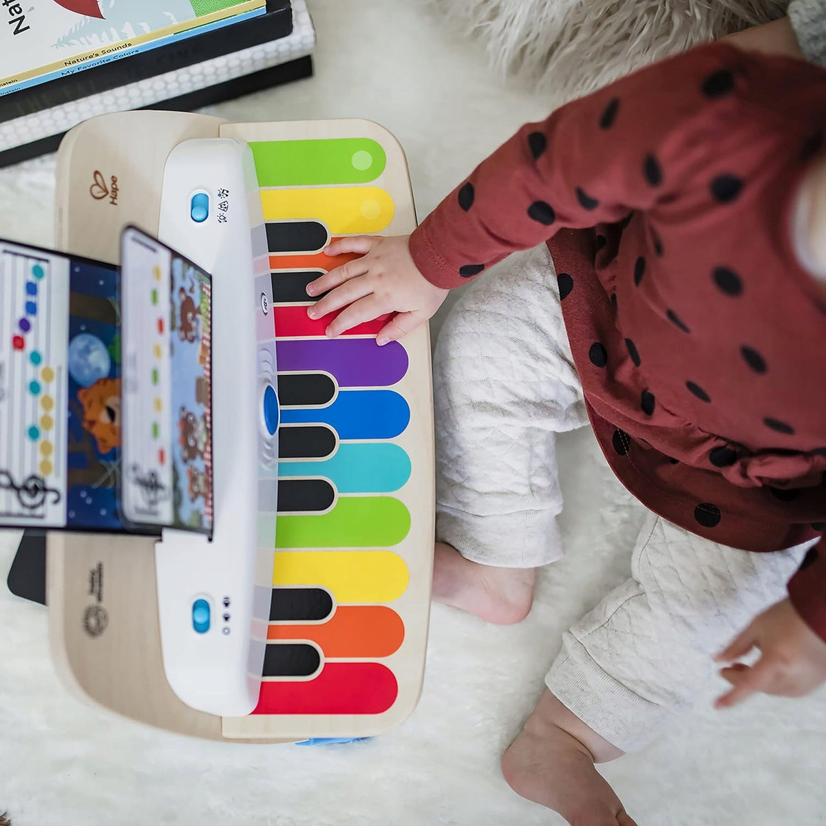 HAPE BABY EINSTEIN piano de madera táctil sin tarjetas musicales
