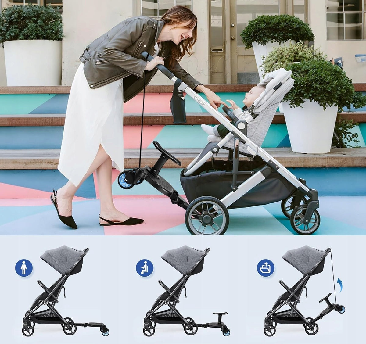 Plataforma universal para portabebés con capacidad de carga de 25 kg