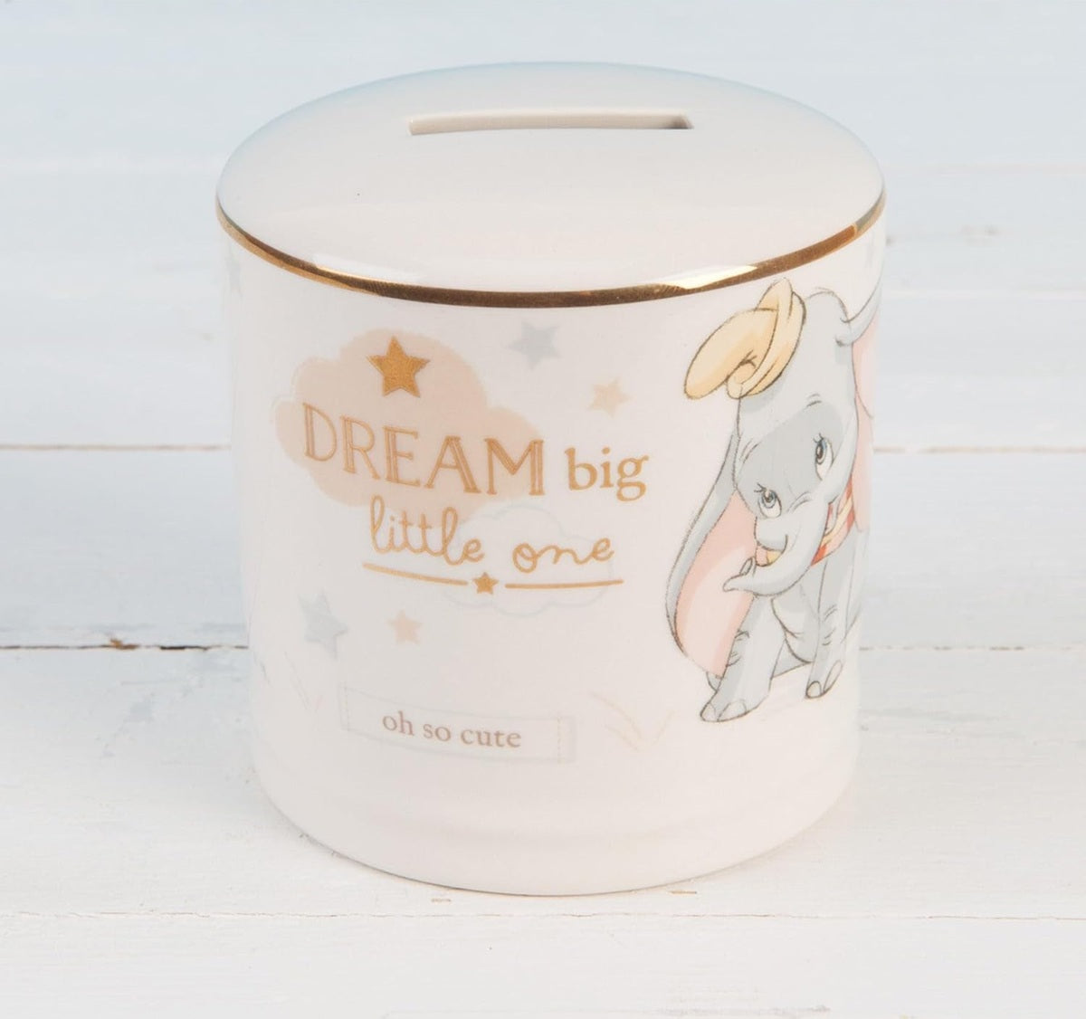WIDDOP & Co Disney Keramische Spaarpot Olifant Dumbo 8,5 x 8,5 cm
