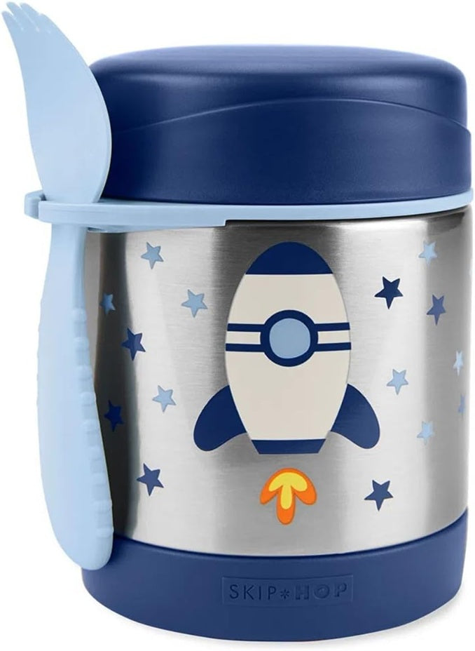 SKIP HOP Edelstahl-Thermosflasche 325 ml + Löffel WELTRAUMRAKETE