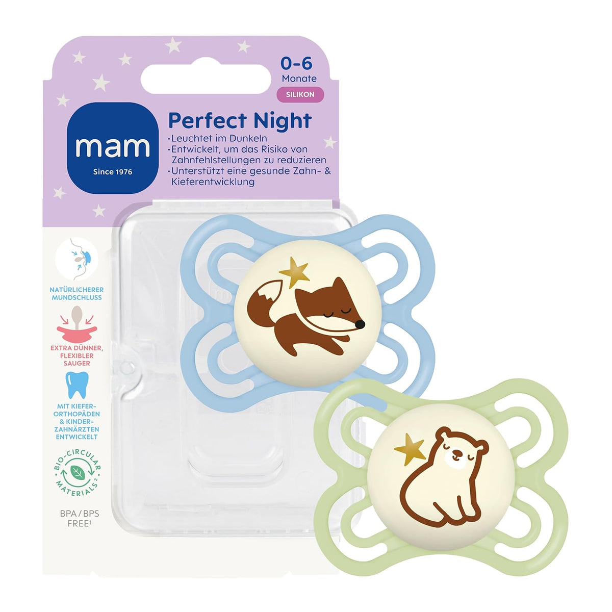 MAM Perfect Day & Night smoczki uspokajające 4 szt. 0-6 mies. – nowy – zdjęcie 1