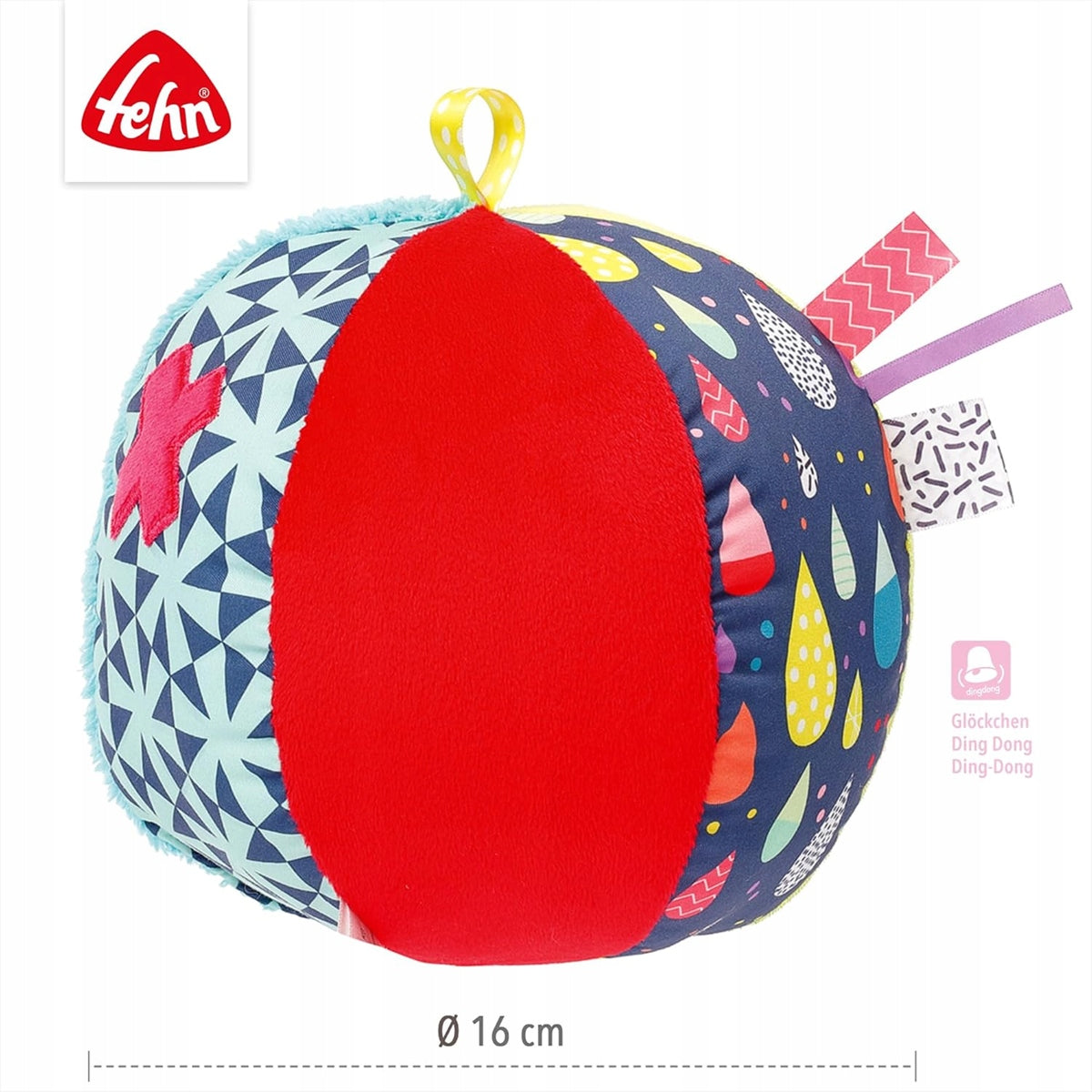 FEHN Color piłka materiałowa z dźwiękiem 16cm – zdjęcie produktu 5