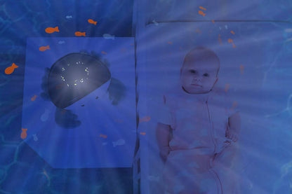 ZAZU Krab Cody projektor podwodnego świata z dźwiękami 30 minut, lampka nocna LED dla niemowląt