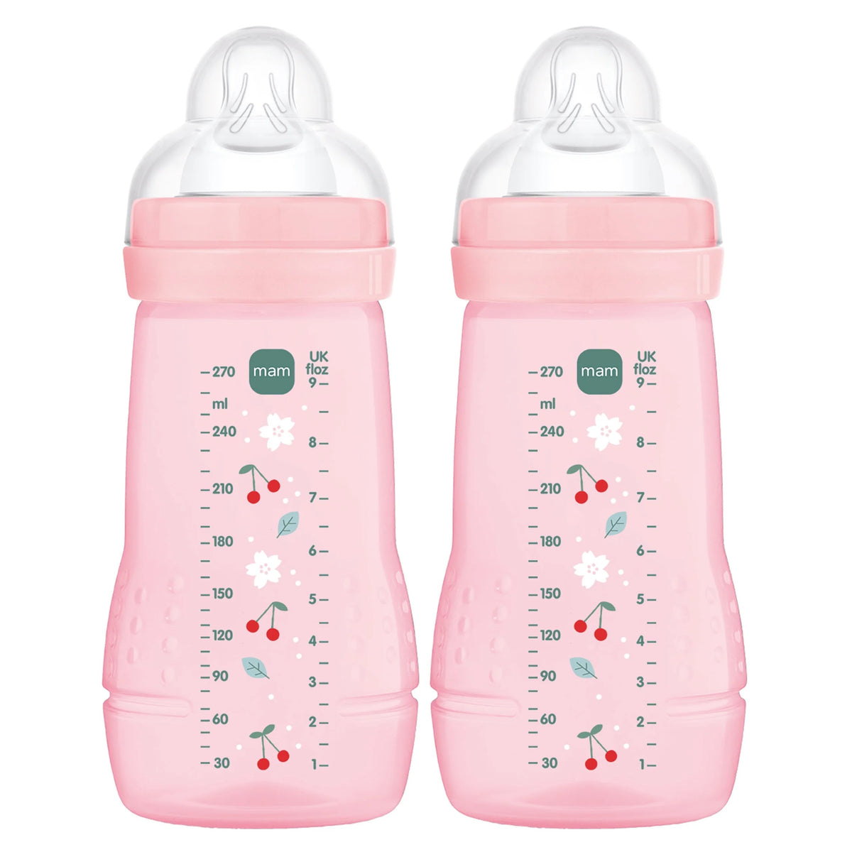 MAM Easy Active zestaw butelek 2x 270 ml wiek 0+ smoczek 1 CZEREŚNIE – różowy – zdjęcie 1