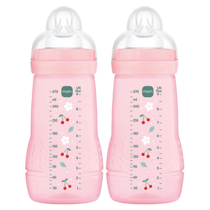 MAM Easy Active zestaw butelek 2x 270 ml wiek 0+ smoczek 1 CZEREŚNIE – różowy – zdjęcie 1