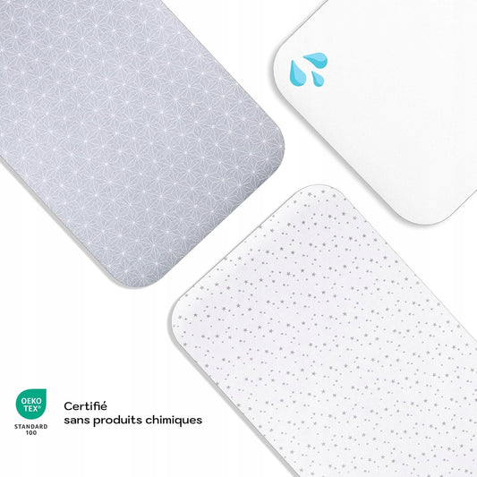 LOVELY HIPPO lenzuolo per lettino x2 55x90 + protezione per materasso