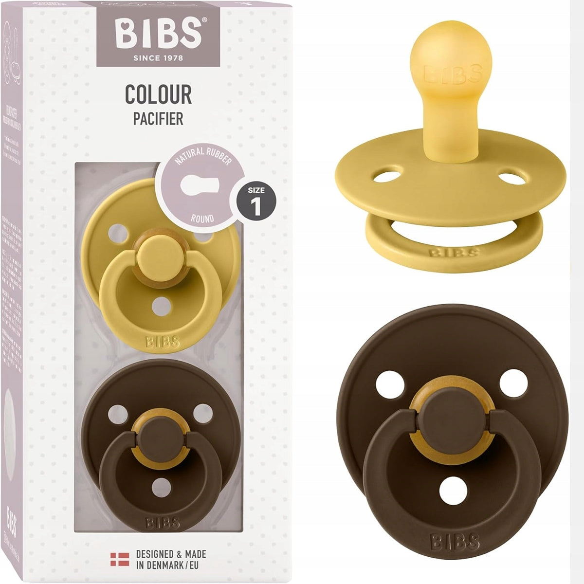 BIBS COLOUR chupetes calmantes 2 unidades caucho 0-6 meses