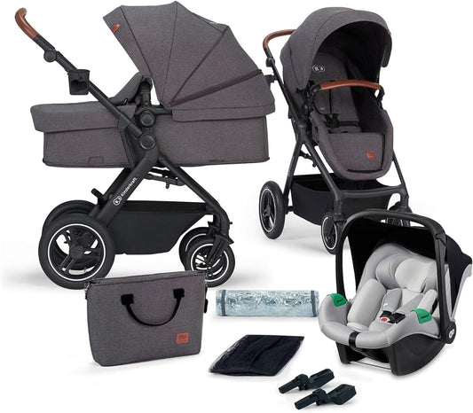 KINDERKRAFT B-TOUR 3w1 wózek wielofunkcyjny do 22kg + fotelik MINK PRO – DARK GREY – zdjęcie 1