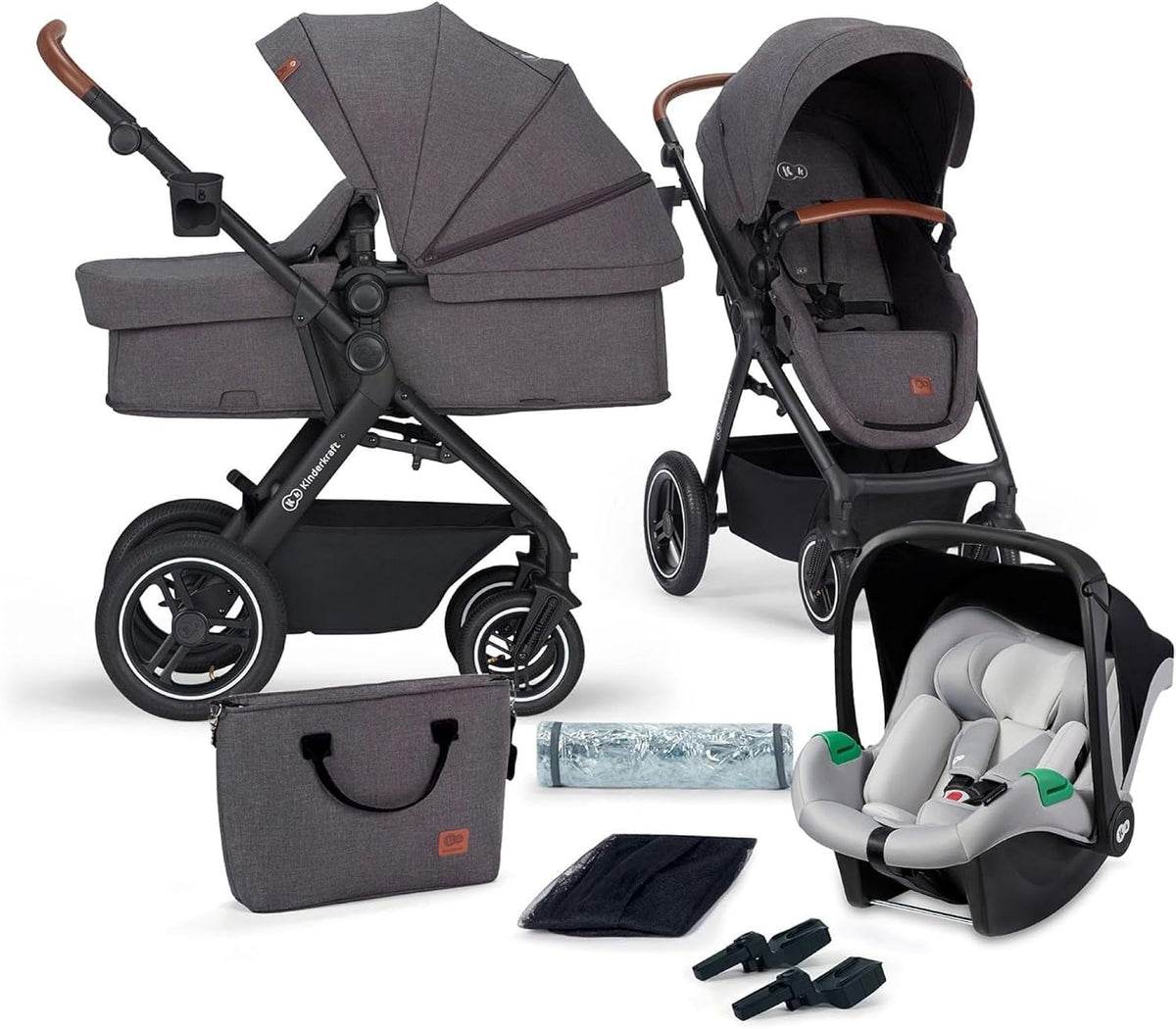 KINDERKRAFT B-TOUR passeggino multifunzione 3 in 1 fino a 22kg + seggiolino MINK PRO