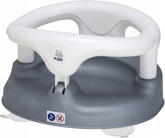 ROTHO Babydesign krzesełko do kąpieli 13kg biało-szare, fotelik kąpielowy dla dziecka 7-16 m, BPA free