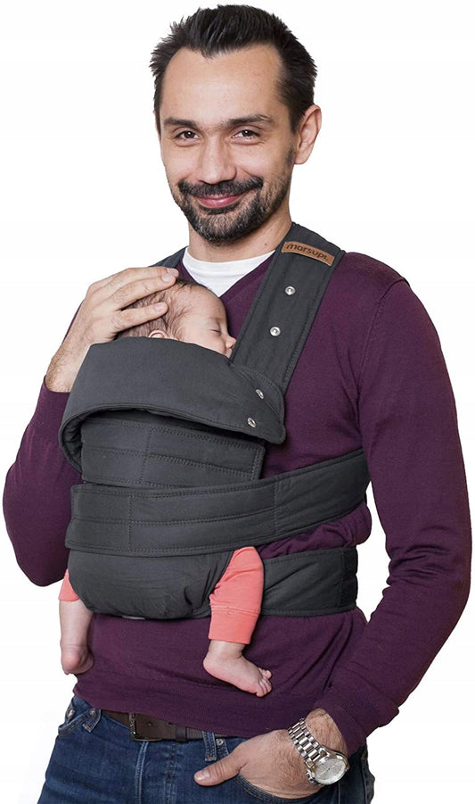 MARSUPI 2.0 nosidełko ergonomiczne XL 3,5 - 15 kg, szare nosidło miękkie dla dziecka