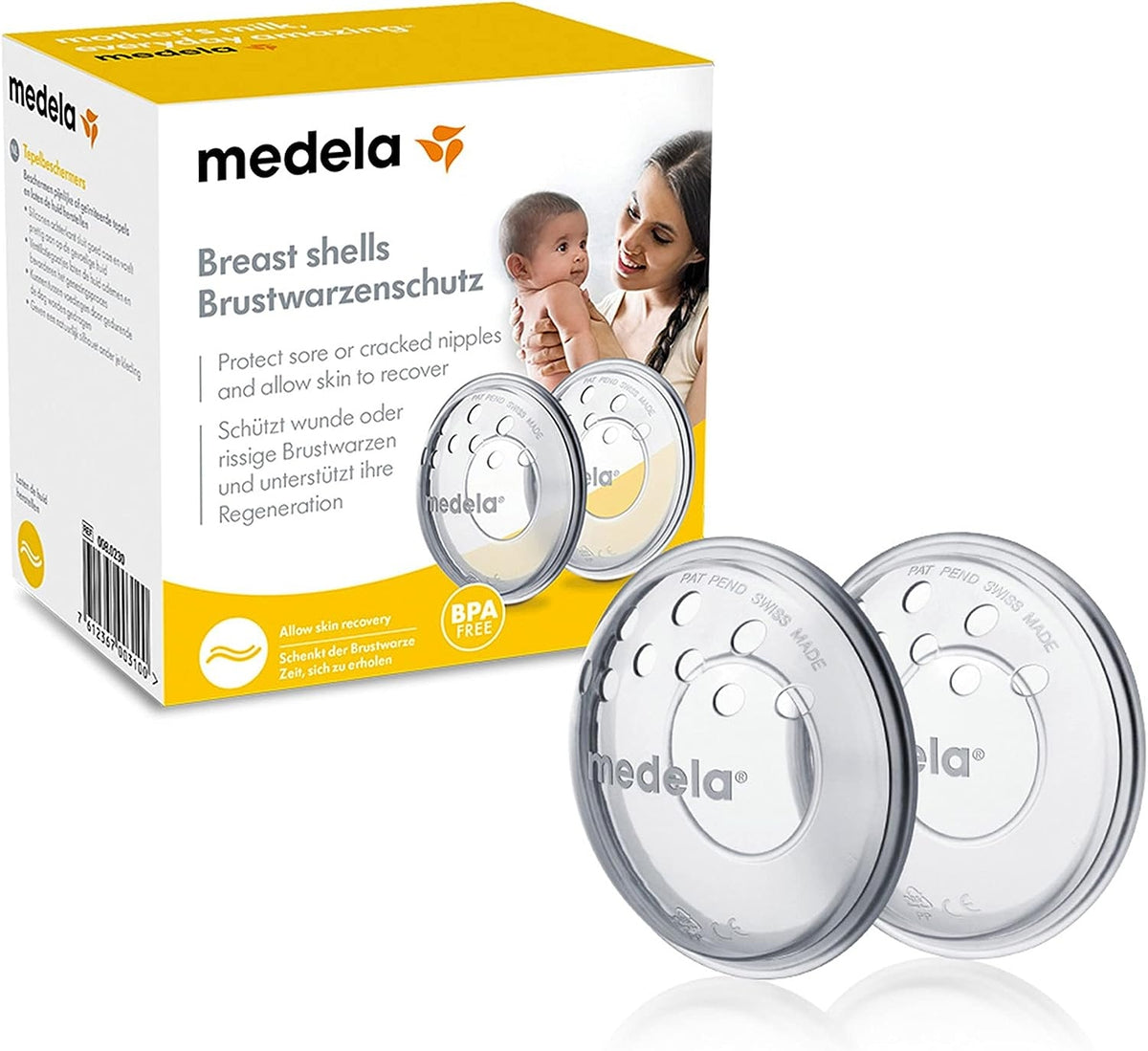 MEDELA muszle ochronne osłonki uniwersalne, osłona brodawek na piersi dla karmiących mam