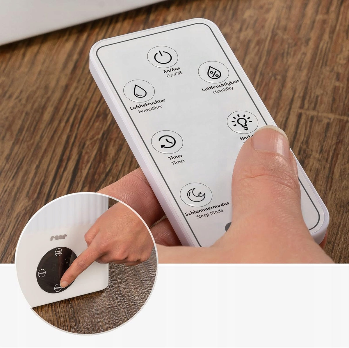REER umidificator cu ultrasunete cu lampă de veghe + telecomandă