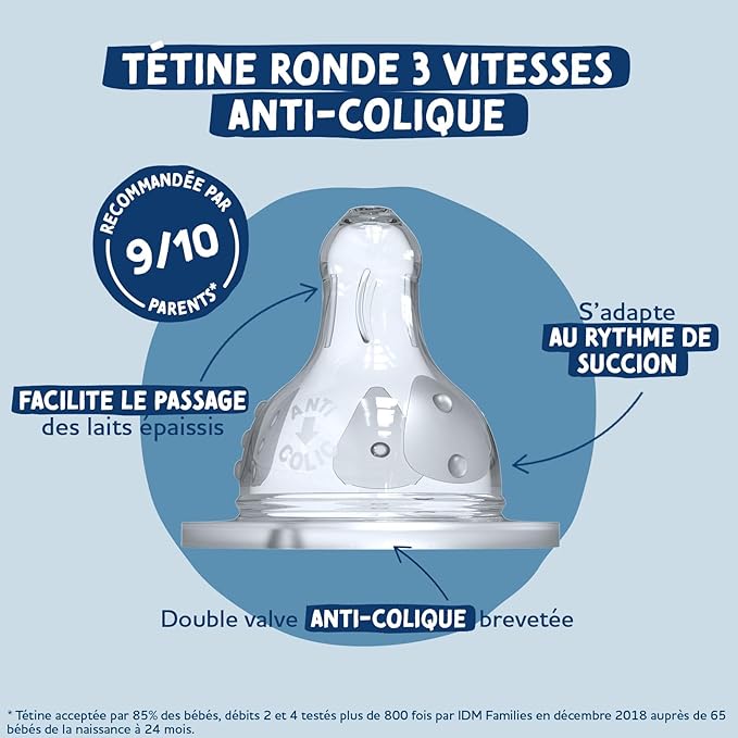 DODIE tetină pentru biberon x4 mărimea 3 vârsta 6 luni+ anticolici