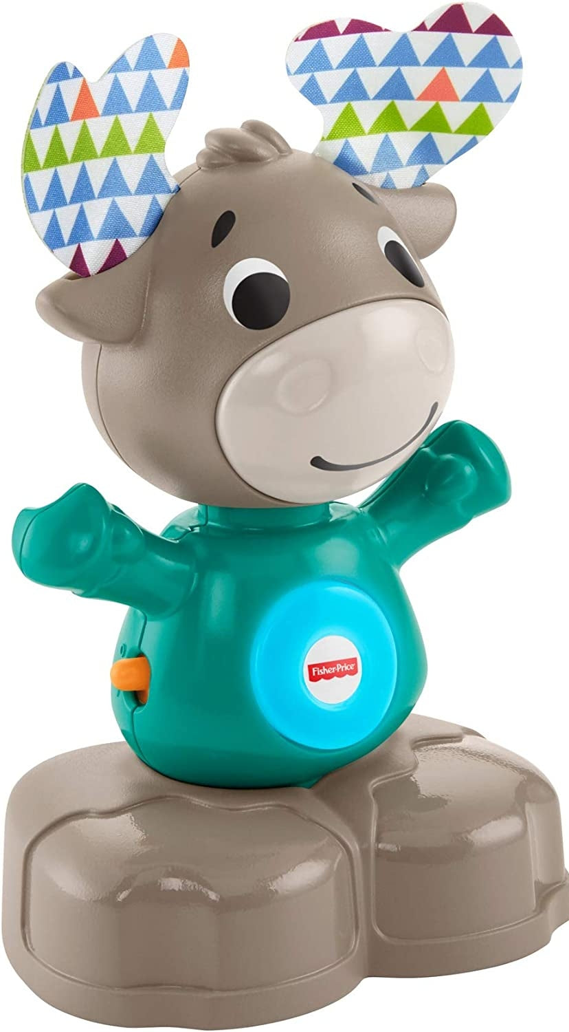 FISHER-PRICE GHR20 interaktywny ŁOŚ język angielski zabawka edukacyjna z kolorowymi światłami i melodiami dla dzieci 9 m+