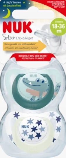 NUK STAR Day&Night uklidňující dudlík x2 18-36 měsíců