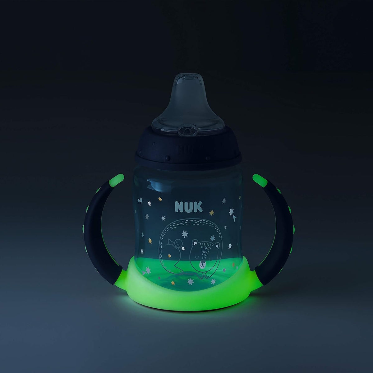 NUK Learner Cup HRNČEK 150 ml, ukazovateľ teploty, SVIETI V TME