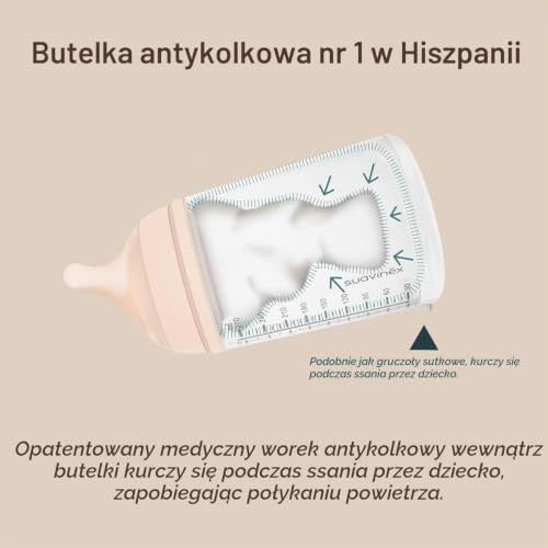 Suavinex Zero Zero biberon anticolica 270 ml 3m+ flusso medio (M)