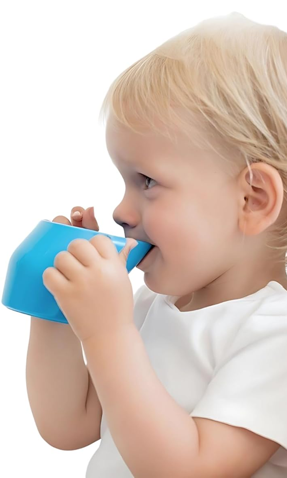 DOIDY Trainingsbecher Tasse mit Griffen zum Trinkenlernen vom Becherrand 200 ml 3 m+