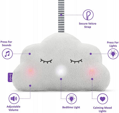 SNUZcloud pluche SLAAPMAKER wit geluid van hartslag en lichtjes