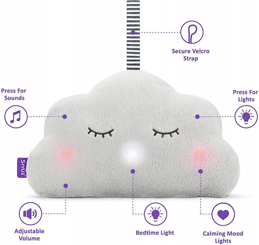 SNUZcloud pluszowy USYPIACZ szum bicie serca i światełka