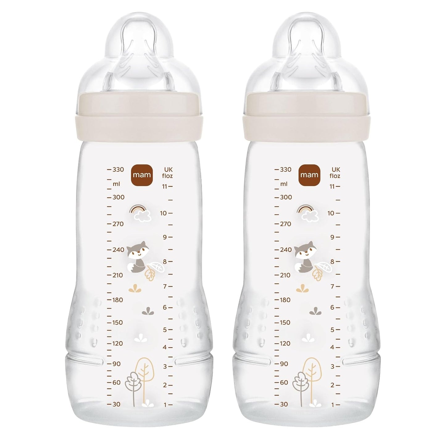 MAM Easy Active zestaw butelek 2x 330 ml 4 m+ smoczek 2 LIS