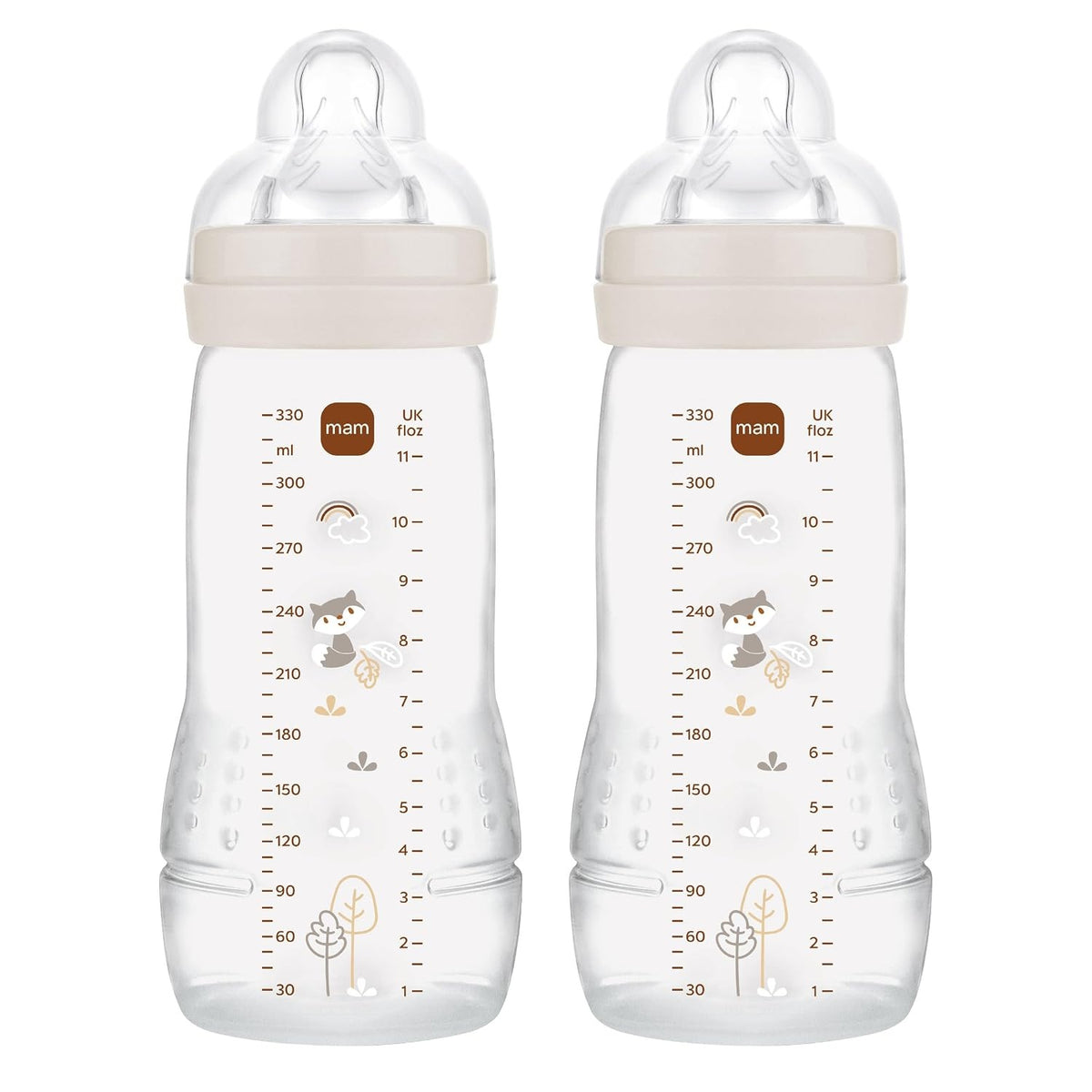 MAM Easy Active zestaw butelek 2x 330 ml 4 m+ smoczek 2 LIS