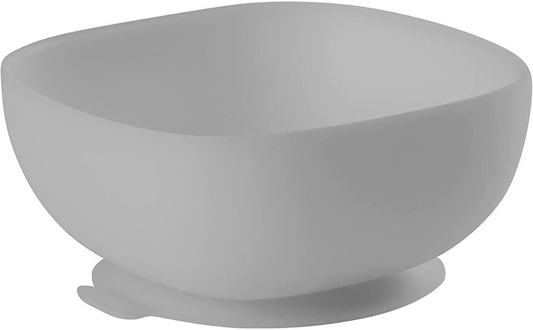 BEABA miska silikonowa z przyssawką 240ml, szara, ergonomiczna miseczka dla dzieci 4m+, silikon, używana