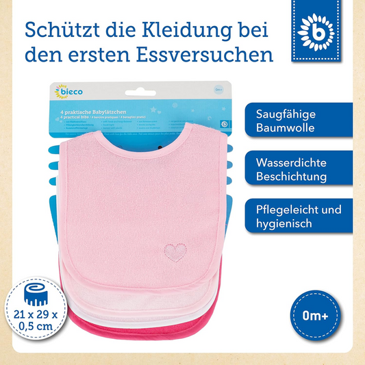 BIECO bavaglini impermeabili x4 0-3 mesi
