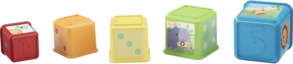 FISHER-PRICE Stack & Explore Blocks κύβοι διαφορετικών μεγεθών, 5 τεμάχια – φωτογραφία προϊόντος 3