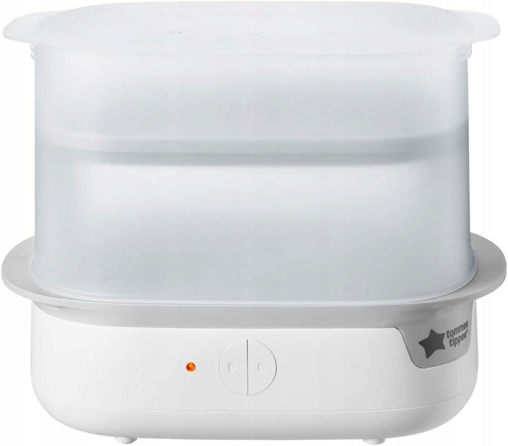 TOMMEE TIPPEE elektryczny sterylizator parowy do butelek dla niemowląt, biały, do 6 butelek