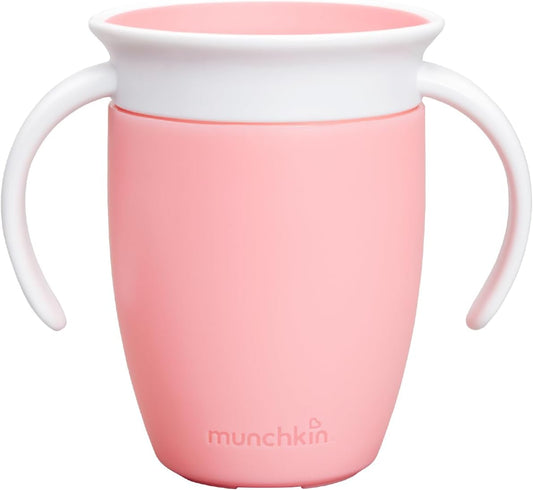 MUNCHKIN Miracle kubek treningowy 360 6msc+ 207ml różowy kubek niekapek z uchwytami dla niemowląt