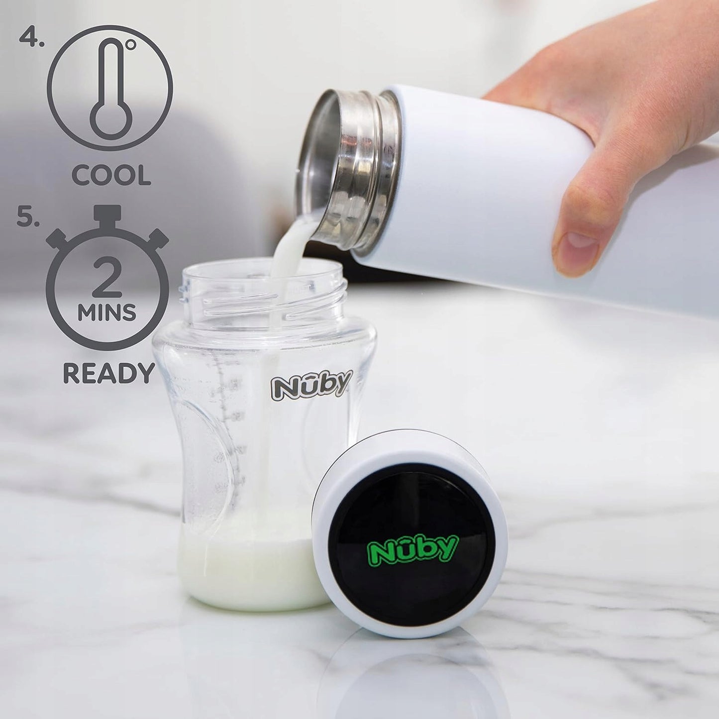 NUBY RapidCool termos chłodzący do przygotowywania mleka 240 ml LED – zdjęcie produktu 3