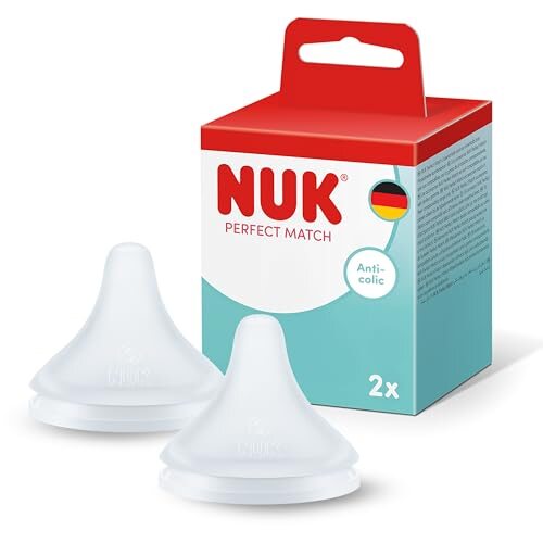 NUK Perfect Match smoczki do butelek M 2 szt. 6+ silikonowe smoczki antykolkowe do butelek dla niemowląt