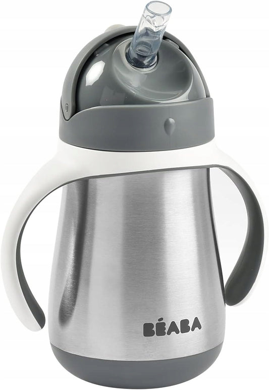 BEABA gobelet anti-fuite avec paille EN ACIER 250 ml