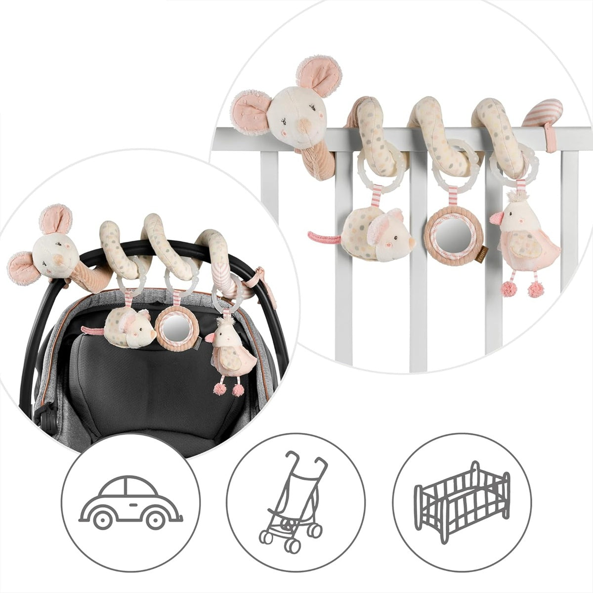 FEHN Mouse stroller, crib, car seat spiral