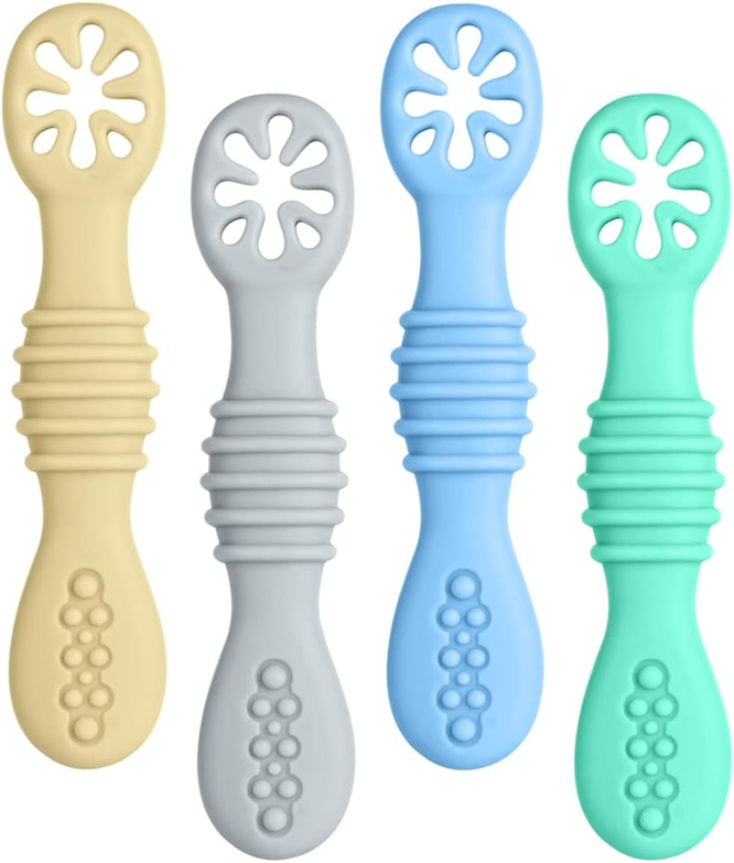 VICLOON Silikonlöffel-Set für feste Nahrung 4 Stück 11 cm