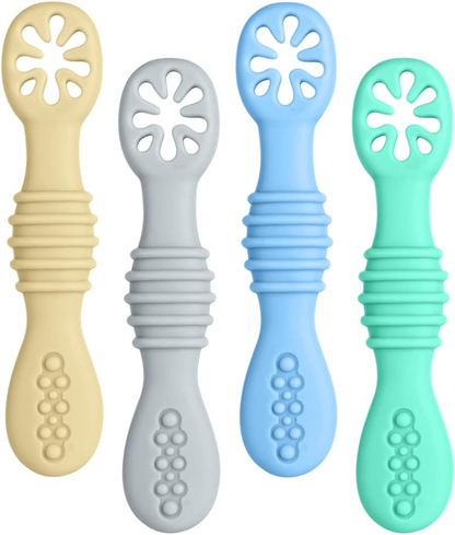 VICLOON Silikonlöffel-Set für feste Nahrung 4 Stück 11 cm