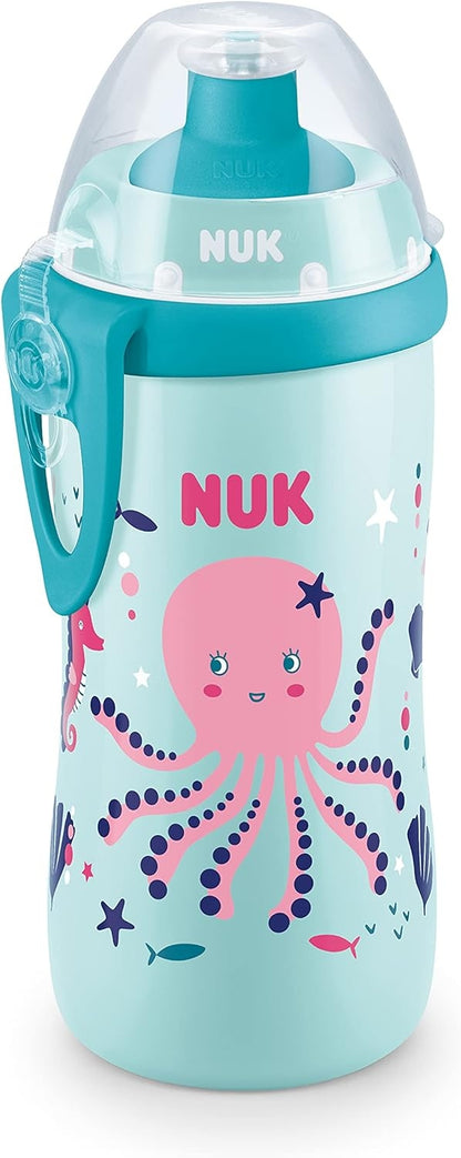NUK Junior Cup BOTELLA 18 m+ vaso con boquilla push-pull 300 ml EFECTO CAMALEÓN