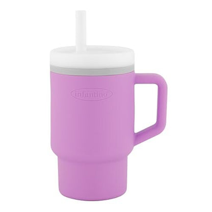 Infantino My 1st Tumbler bicchiere viola con cannuccia