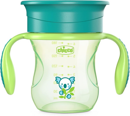 CHICCO Perfect Cup Εκπαιδευτικό Ποτήρι Αδιάβροχο 360 Μοίρες Χείλος Πόσης 200 ml 12 Μηνών+