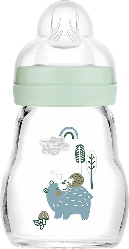 MAM Feel Good skleněná láhev 170 ml 0 m+ dudlík 1
