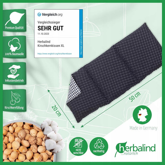 HERBALIND termoforo con noccioli di ciliegia XL 900g 50x20cm